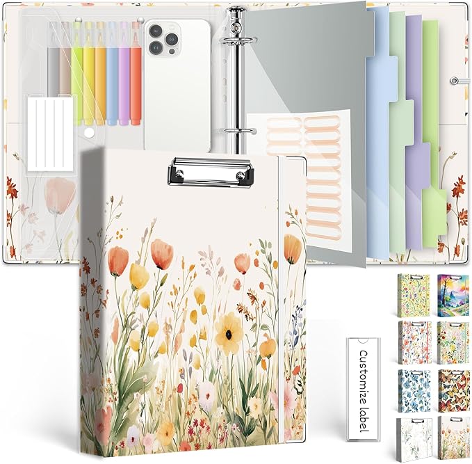 3 Ring 1 Inch Binder Organizer, KLLVE Three Ring Binders by KLLVE