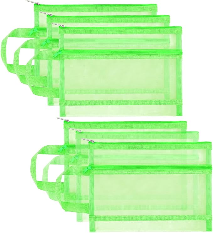 6 Pack Mesh Zipper Pouch Bags, Double Layer Nylon Pouch by Unknown