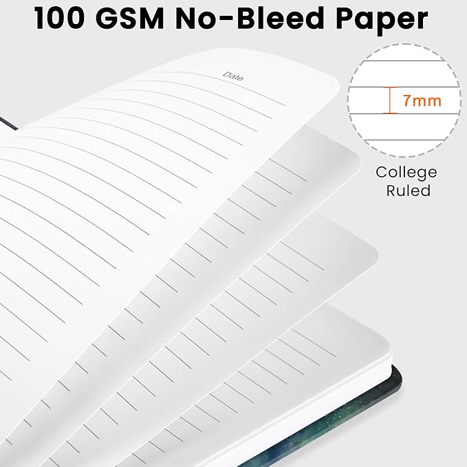 CICPAP Lined Spiral Journal Notebook, A5 College Ruled Notebook - Image 3