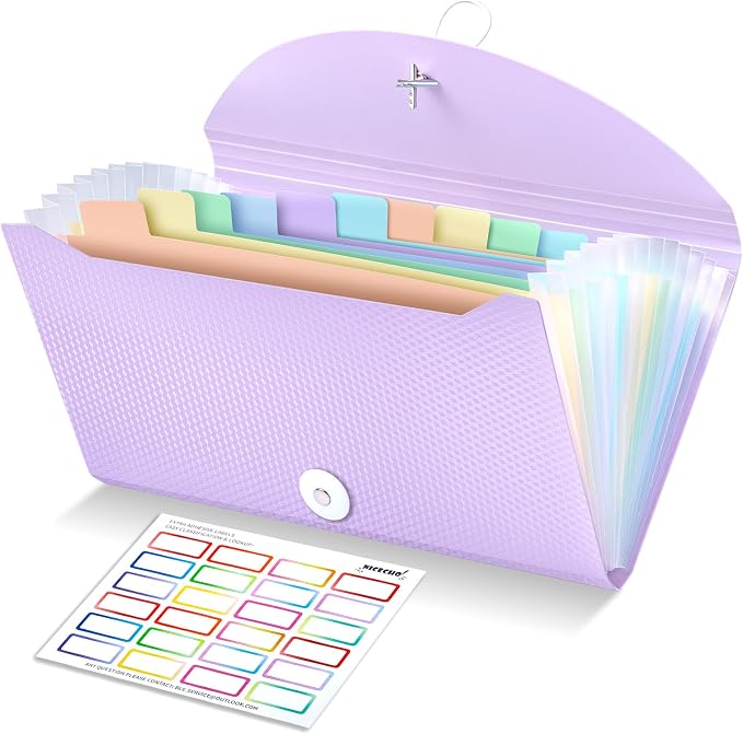 Nicecho Receipt Coupon Organizer, 13 Pockets Small Accordion File Organizer by Nicecho
