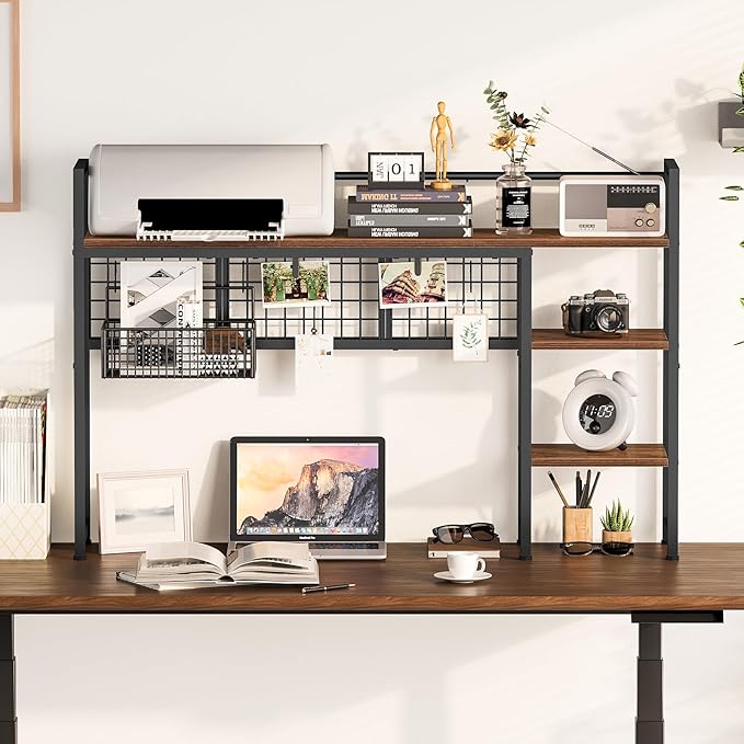 Snughome Desk Shelf, 44.9" Desktop Organizer Shelf, Desk Hutch - Image 4