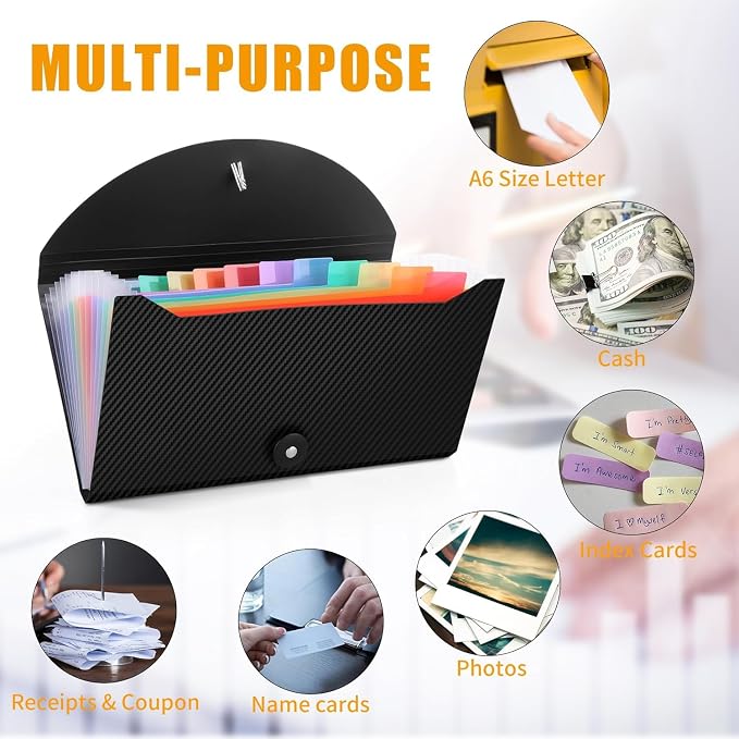 2Pcs Receipt Coupon Organizer, 13 Pockets Small Accordion File Organizer - Image 3