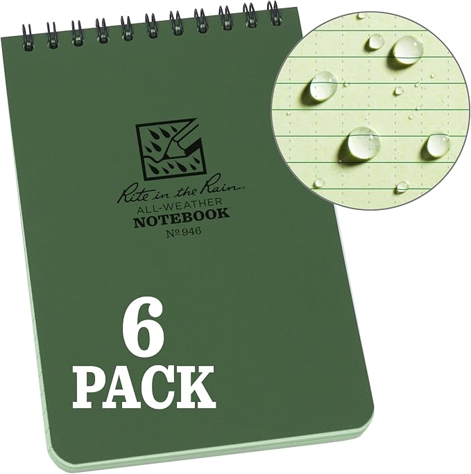 Rite in the Rain Weatherproof Top Spiral Notebook, Universal Pattern, 6 Pack - Image 5