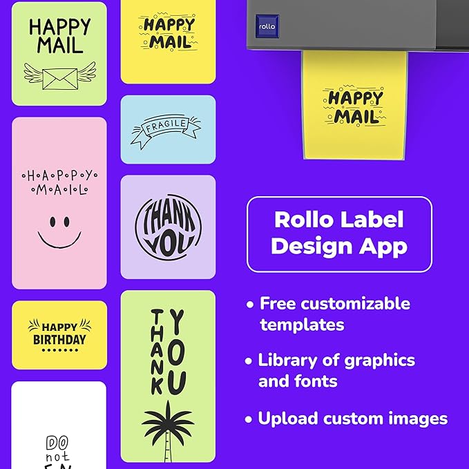 Rollo USB Shipping Label Printer - Commercial Grade 4x6 Thermal Label Printer for Shipping Packages - High Speed Custom Sticker Label Maker for Small Business - Supports Windows & Mac-DeskLoop Office