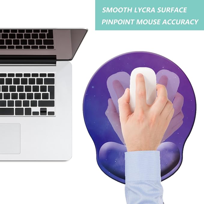 Mouse Pad with Wrist Support, Ergonomic Mouse Pad with Memory Foam Wrist Rest - Image 7