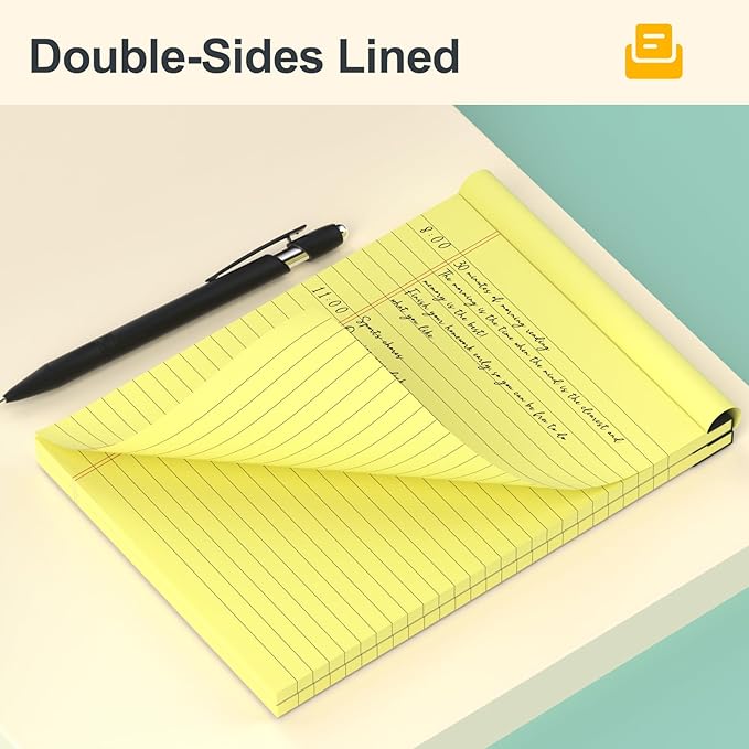 Small Yellow Legal Pads 5×8 – 12 Pack College Ruled Notepads - Image 4
