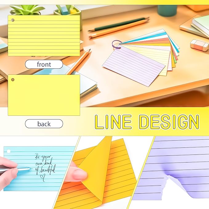 1200PCS Colored Index Cards 3x5 Inch Flash Cards - Image 5