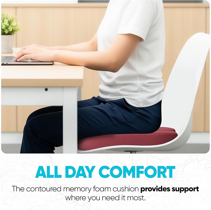 FORTEM Seat Cushion, Office Chair Cushion, Memory Foam Car Seat Cushions - Image 4