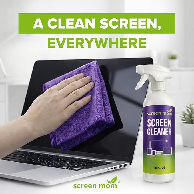 Screen Mom Screen Cleaner Spray and Microfiber Cloth 16oz Screen Cleaner Spray - Image 6