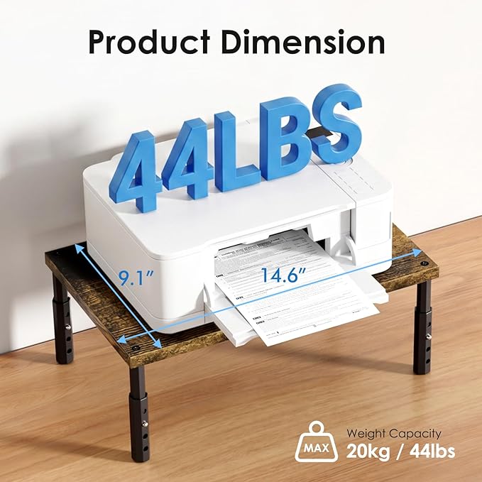 ECOLOVI Adjustable Wood Computer Monitor Stand Riser, Office Desk Organizer and - Image 5