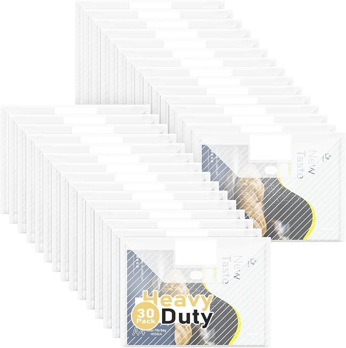 30 Pack, with Label Pockets for Letter A4 Size, Document Folder for School Home by WORPSON