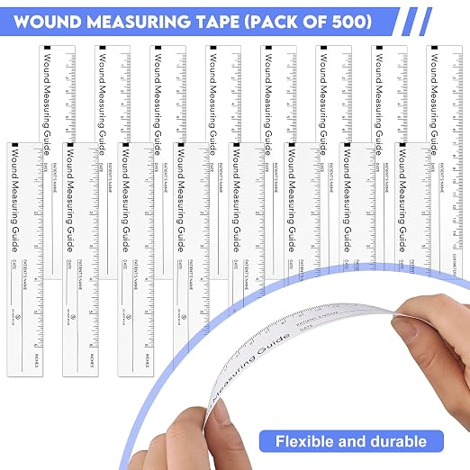 500 Pcs Wound Ruler 6 Inch Wound Measuring Tape Paper Guide Ruler Double Sided - Image 5