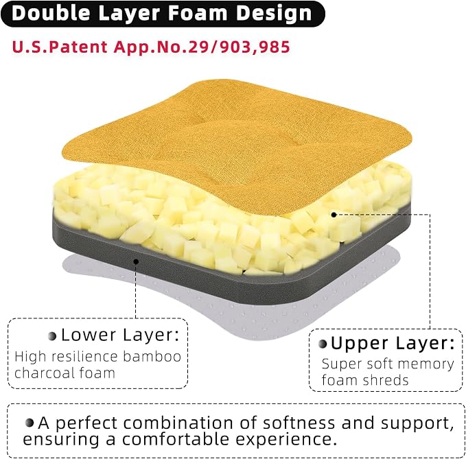 GOFORIT Memory Foam Cushion，Square Seat Cushions - Image 3