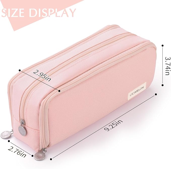 CICIMELON Large Capacity Pencil Case 3 Compartment Pouch Pen Bag - Image 5