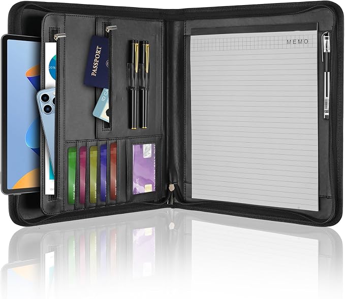 Leather Padfolio Portfolio Binder Organizer, by Mkobon