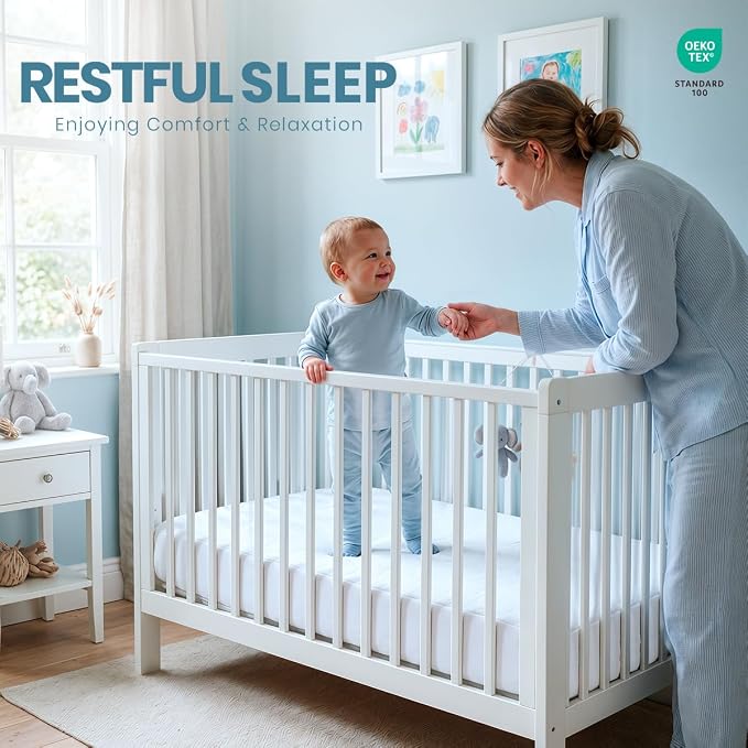 Crib Size Mattress Protector Waterproof, Premium 200 GSM Terry Mattress Cover - Image 5