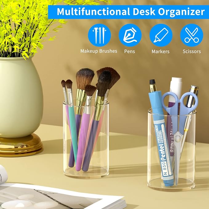 NIUBEE Acrylic Pen Holder 2 Pack - Image 3