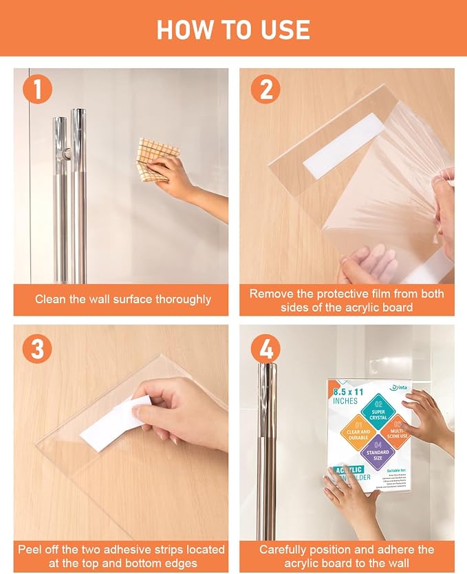 Dynta 12 Pack Acrylic Sign Holder 8.5 x 11 - Image 4