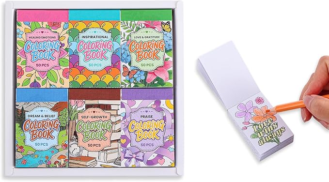 Women's Mini Coloring Book, 6 Pack Small Coloring Books by Unknown