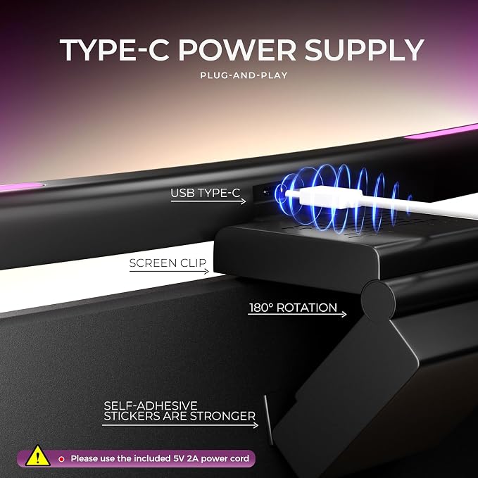 Monitor Light Bar Curved, RGB Backlight, Computer Screen Lamp | Eye Care Dual - Image 5