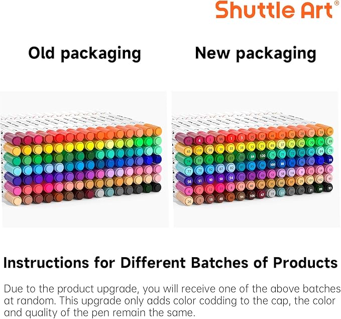 Shuttle Art Dual Tip Brush Marker Pens, 105 Colors Fine and Brush Tip Markers Set in Portable Case with 1 Coloring Book for Kids, Water-based Ink Adult Artist Coloring Calligraphy Journal Doodling-DeskLoop Office