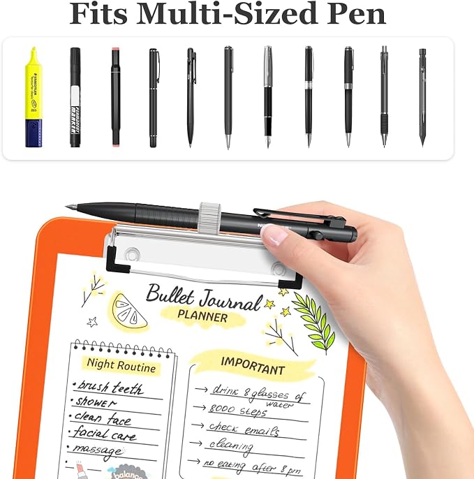 Piasoenc Small Clipboard with Storage, Clip Board with Pen Holder, School & - Image 3