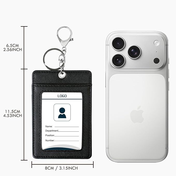 Boshiho Vertical Style Leather ID Card Badge Holder - Image 6
