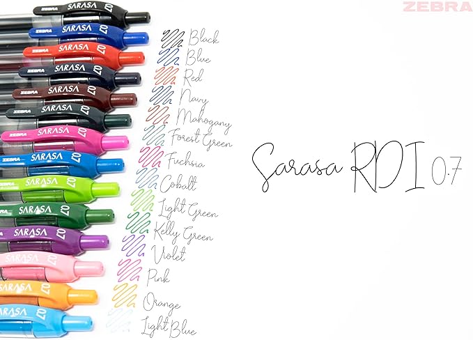 Zebra Pen Sarasa Dry X20 Retractable Gel Pens, 0.7mm Medium Point, Eliminates - Image 3