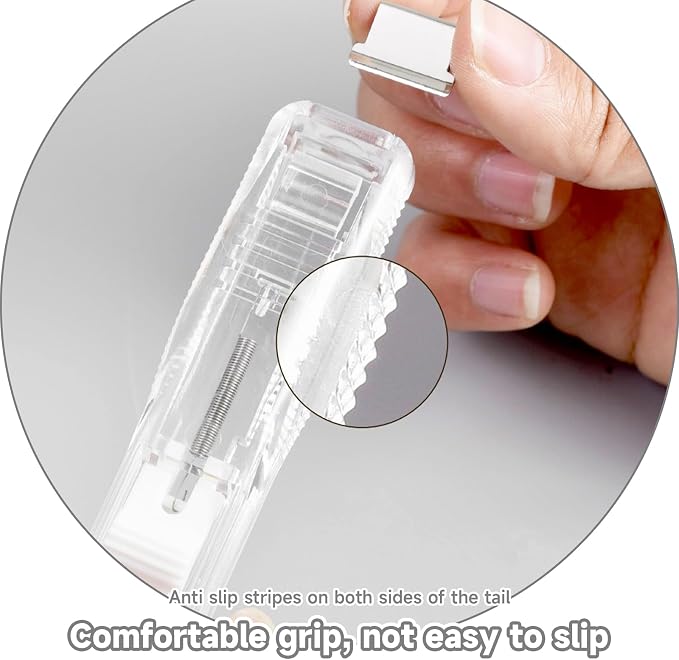 Portable Binder Clip Stapler, Includes 100 Reusable Clips, Handheld Paper Clam - Image 3