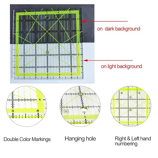 UOOU 4 Pack Quilting Ruler, Quilting Ruler Quilting Templates Fabric Cutting - Image 3