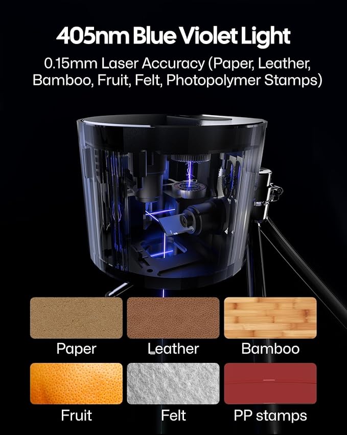 LaserPecker LP1 Pro Laser Engraver for Beginners, Mini Diode Wood Leather Felt Laser Engraver Portable Small Laser Engraving Machine, Suit Set with Laser Safety Glasses + Auto-focus Stand-DeskLoop Office