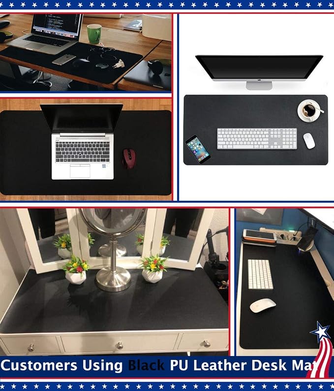 17 X 36 Inch Office Desk Pad Table Protector on Top of Desks PU Leather Desk - Image 3