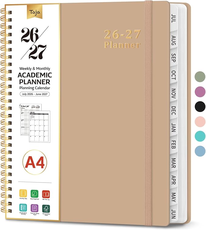 Planner 2026-2027, 8.5" x 11" Weekly and Monthly Academic Year Planner Calendar by Taja
