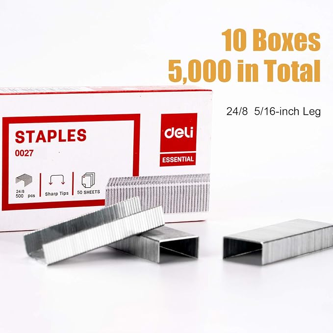Leven 5, 000 Staples, Fits 40 & 60 Sheet Capacity Staplers, 5/16" Leg Length - Image 2