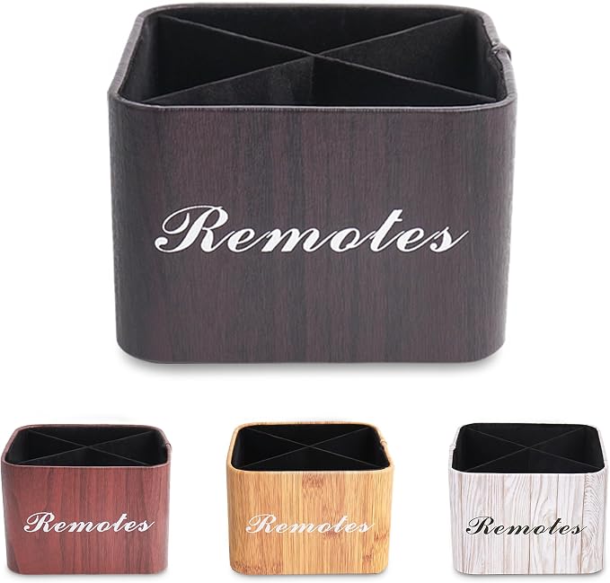 Hennaja Square Leather Art Supply Organizer, Remote Control Holder - Image 2