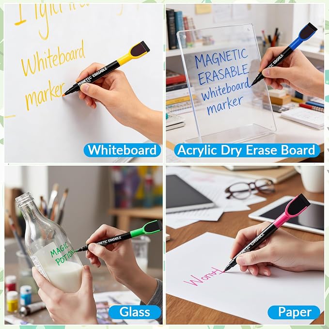 12 Pcs Dry Erase Markers, 1 mm Fine Tip Dry Erase Marker - Image 4