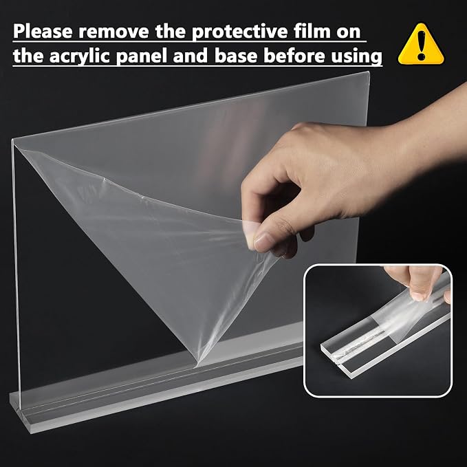 MaxGear Acrylic Sign Holder Horizontal Double Sided Display Stand 6 Pack | - Image 2