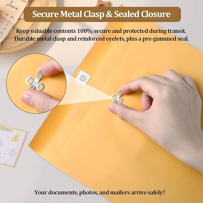 3 Sizes Clasp Envelopes Security Mailing Envelopes - Image 3