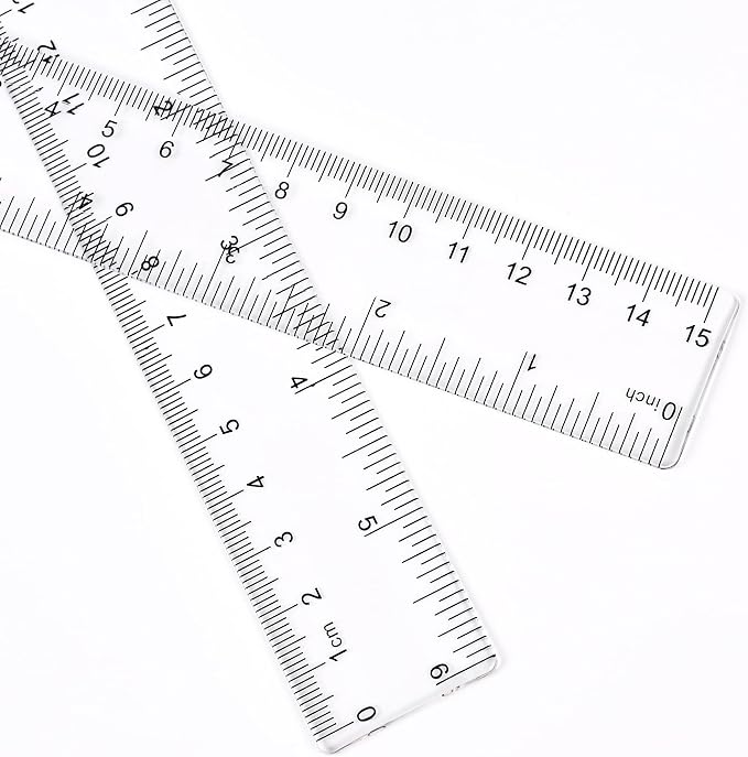 Unjoo Clear Plastic Ruler 6 Inch Straight Rulers, - Image 3