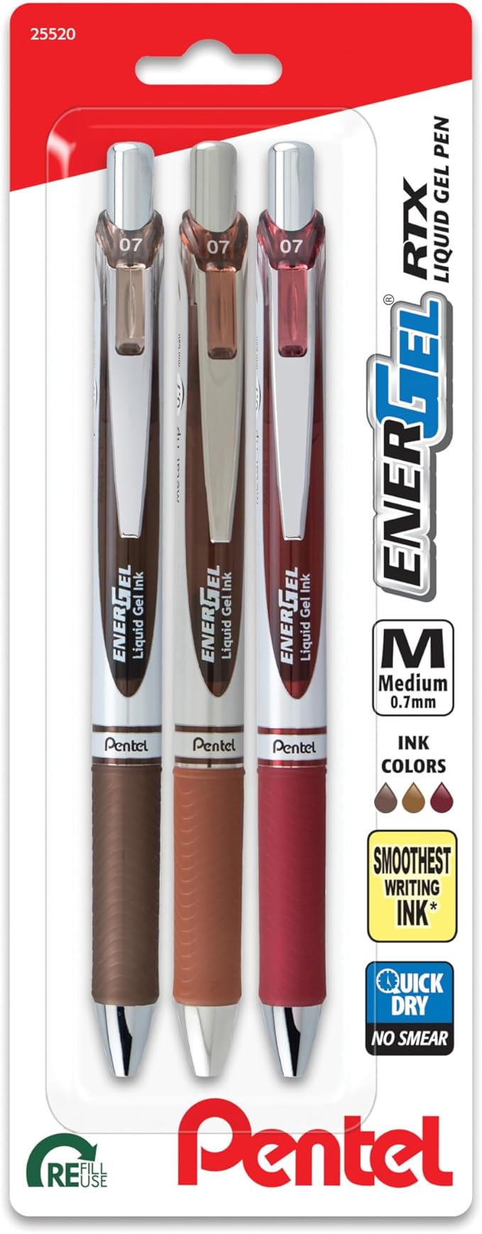 Pentel EnerGel RTX Retractable Liquid Gel Pen, Change Hue by PentelofAmerica