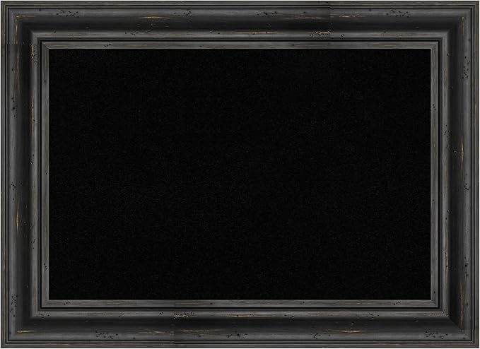 Amanti Art Black Cork Board for Wall, 21x29 Vision Board with Black Wood Frame, Medium Corkboard Office Decor for Home Organization, Country Rustic Corkboard Pinboard to Display Items for Home-DeskLoop Office