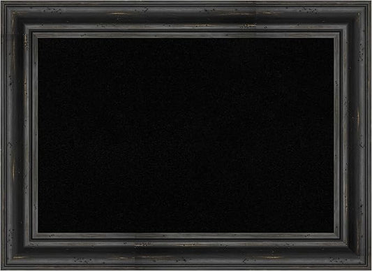 Amanti Art Black Cork Board for Wall, 21x29 Vision Board with Black Wood Frame, Medium Corkboard Office Decor for Home Organization, Country Rustic Corkboard Pinboard to Display Items for Home-DeskLoop Office