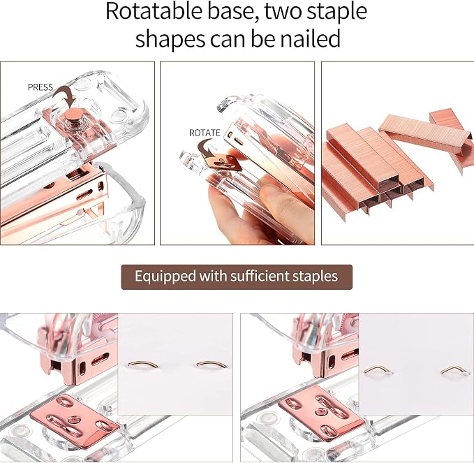 Office Supplies Set Desk Accessory Kit, Acrylic Stapler Set Staple Remover - Image 5