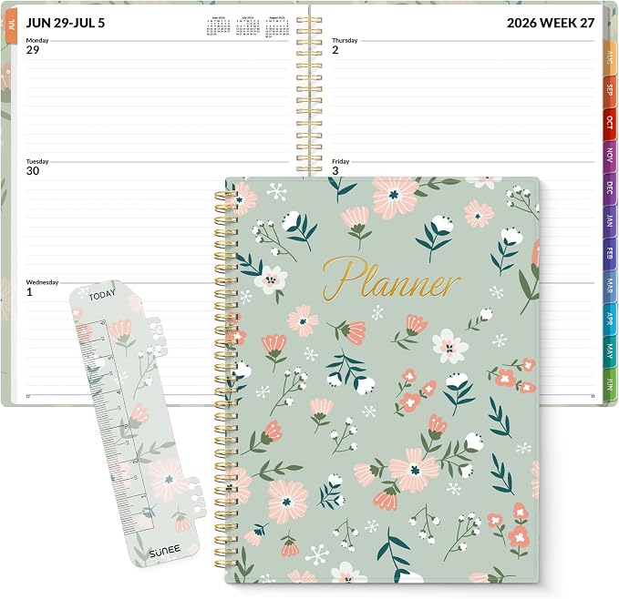 SUNEE Academic Planner 2026-2027 – Weekly & Monthly Planner, July 2026 to June by SUNEE