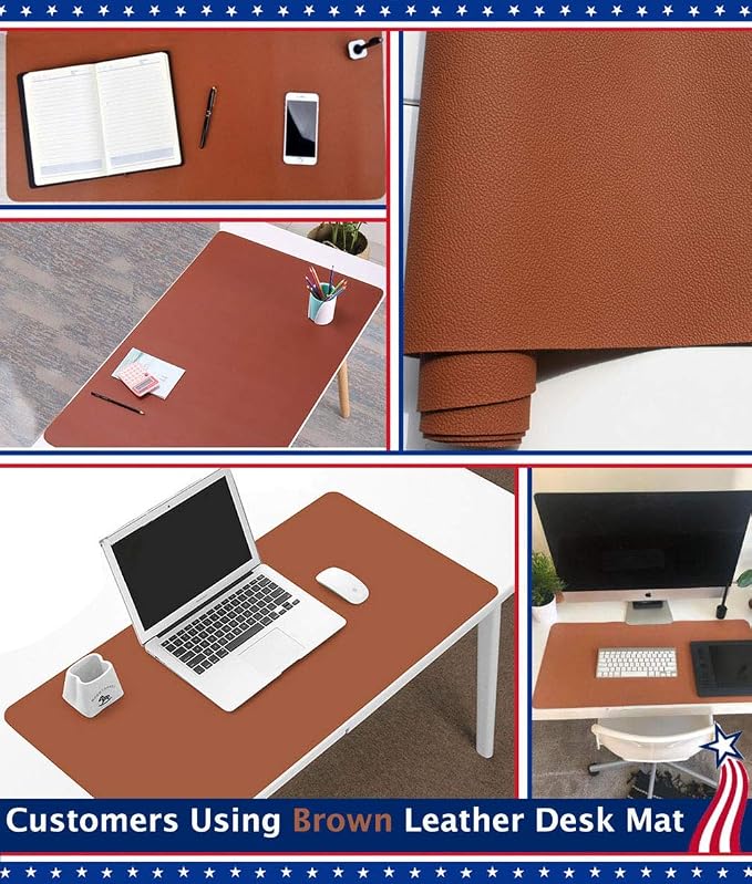 24 X 36 Inch Multifunctional Office Felt Desk Pad Desk Cover Leather Mat - Image 4