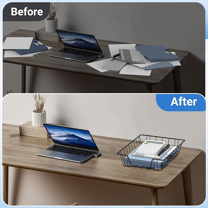 Gawerk Letter Desk Tray Organizer, A4 File Tray Magazine Files Storage Basket - Image 5