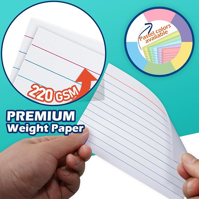 Green Index Cards 4x6 Lined Ruled Flash Note Cards 100 Count, 220 GSM Heavy - Image 5