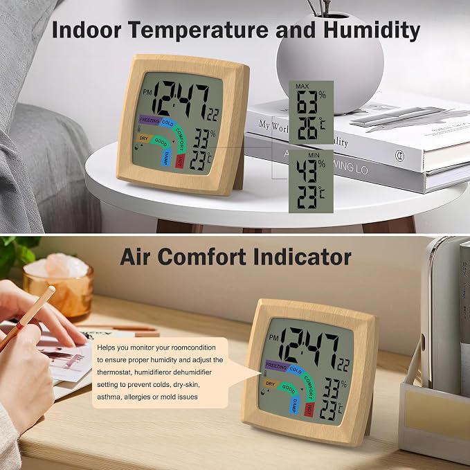 VOILEIPAGI Travel Alarm Clock Bedside Clock - Image 4