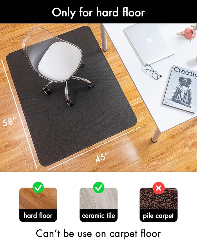 BARoyal Office Chair Mat for Hardwood Floor Under Desk Computer Rolling Chair - Image 2