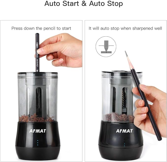 AFMAT Rechargeable Long Point Pencil Sharpener - Image 4